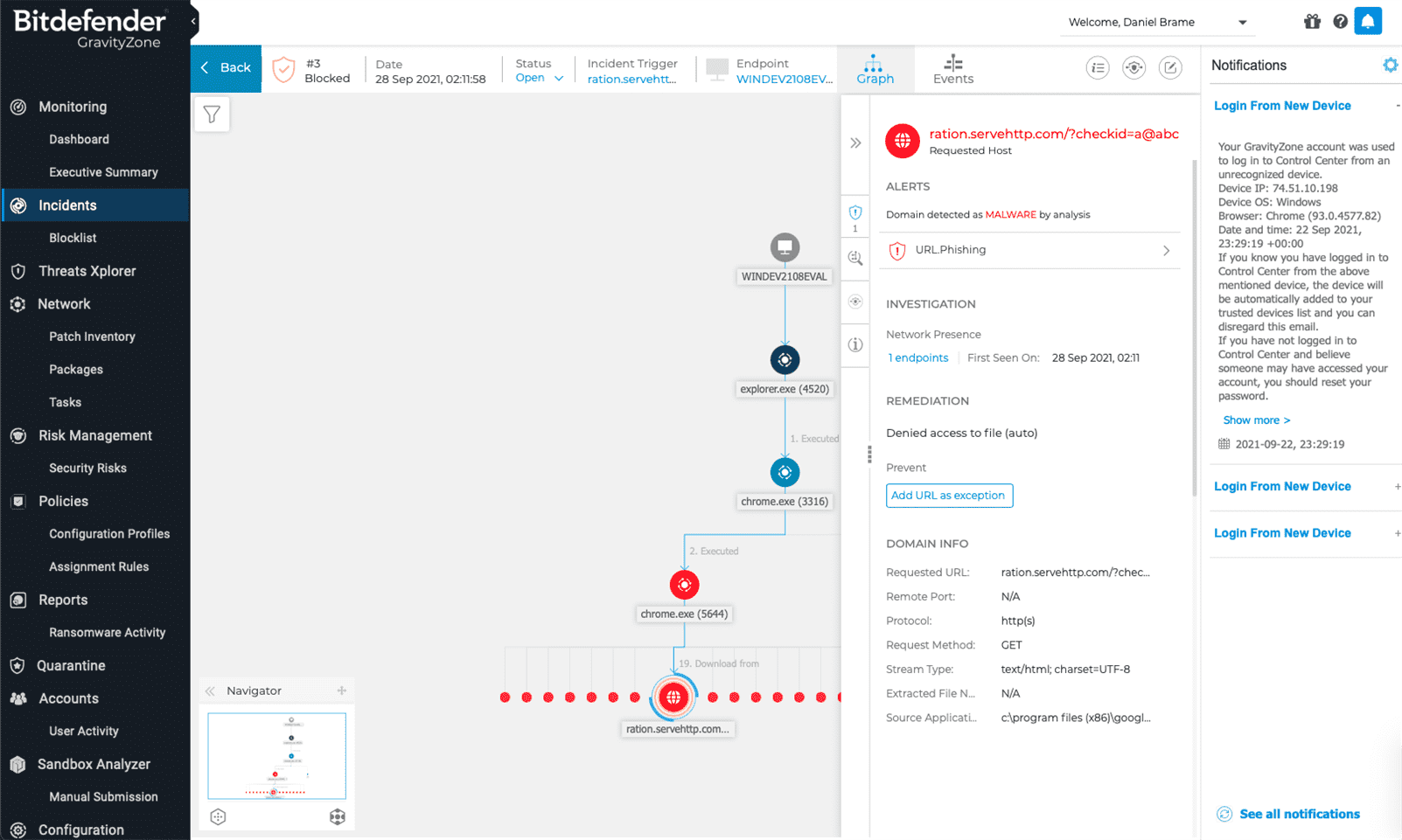 Visualiser le flux d'une menace avec la détection et la réponse d'entreprise (EDR)