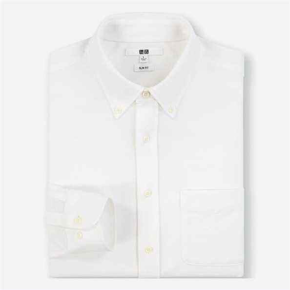 Chemise Uniqlo Slim-Fit Oxford à manches longues pour hommes