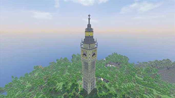 célèbre monument Big Ben construit à Minecraft