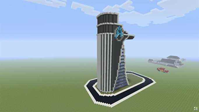 Tour des Avengers construite dans Minecraft