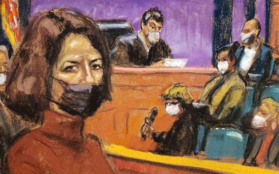 Un croquis de Ghislaine Maxwell devant le tribunal alors que ses verdicts de culpabilité ont été rendus.  Elle doit être condamnée à une date ultérieure - Reuters/Jane Rosenberg