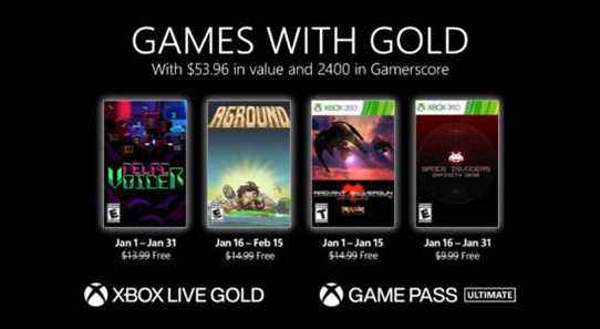 Annonce des jeux gratuits Xbox Live Gold pour janvier 2022