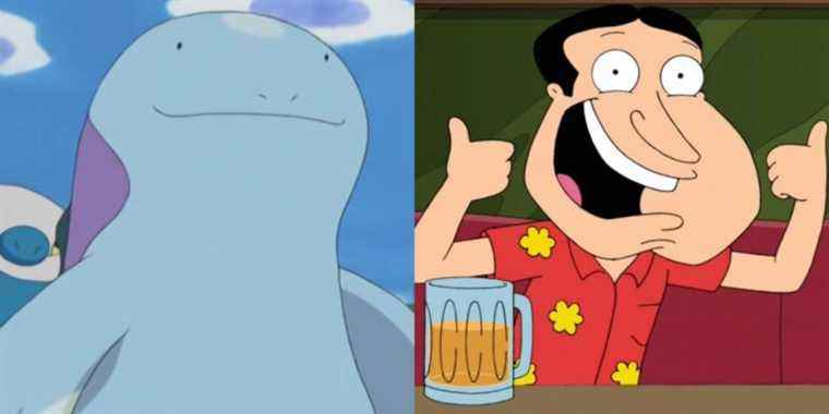 Bizarre Pokemon Fan Art combine Quagsire avec Quagmire de Family Guy
