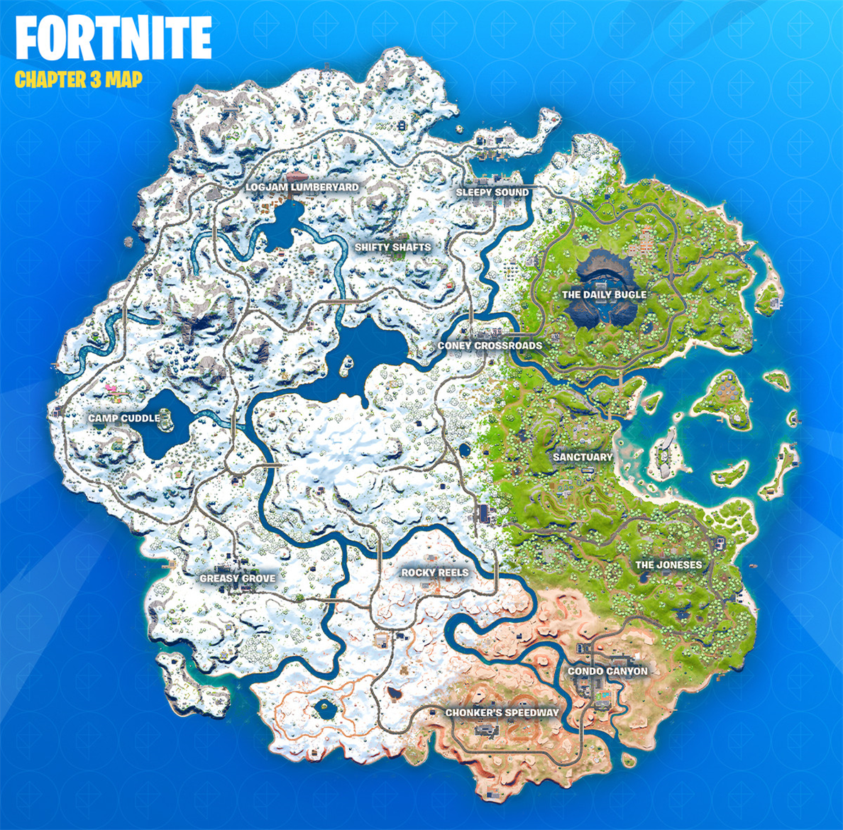 La carte du chapitre 3 de Fortnite