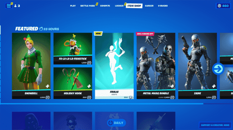 Ce qu'il y a dans la boutique d'objets Fortnite aujourd'hui - 11 décembre 2021: Snowbell Returns
