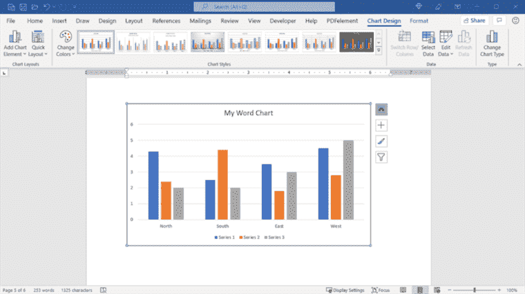 Comment faire un graphique dans Microsoft Word