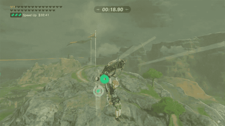 Course à pied Breath of the Wild Mount Rhoam terminée en 23 secondes à l’aide d’un hack de bombe intelligent