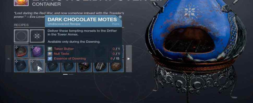 Destiny 2 Dawning 2021: Comment obtenir des grains de chocolat noir