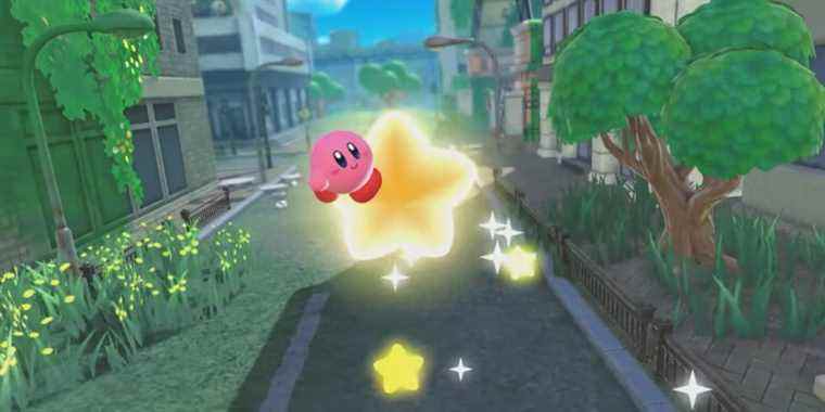 Distributeur de désinfectant pour les mains Kirby Rainbow Cloud sur le chemin