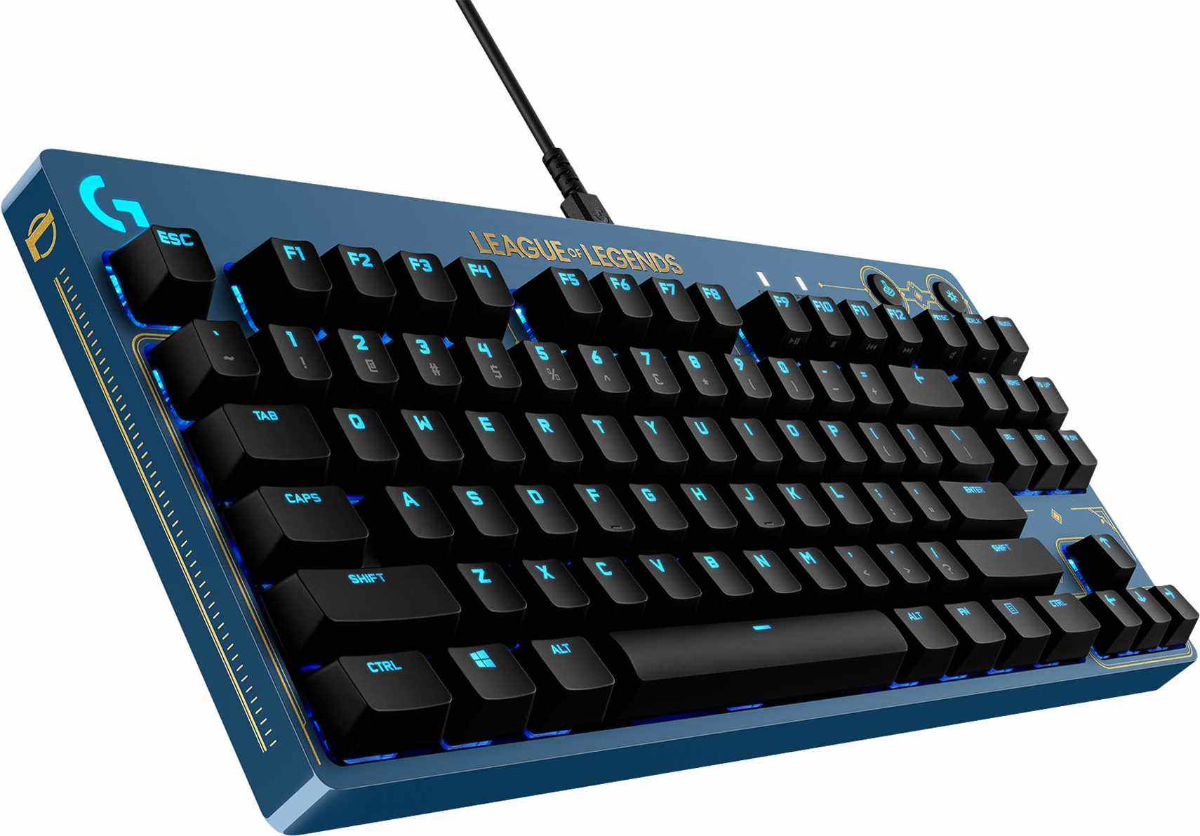 Clavier Logitech G Pro League of Legends Edition sur un fond blanc