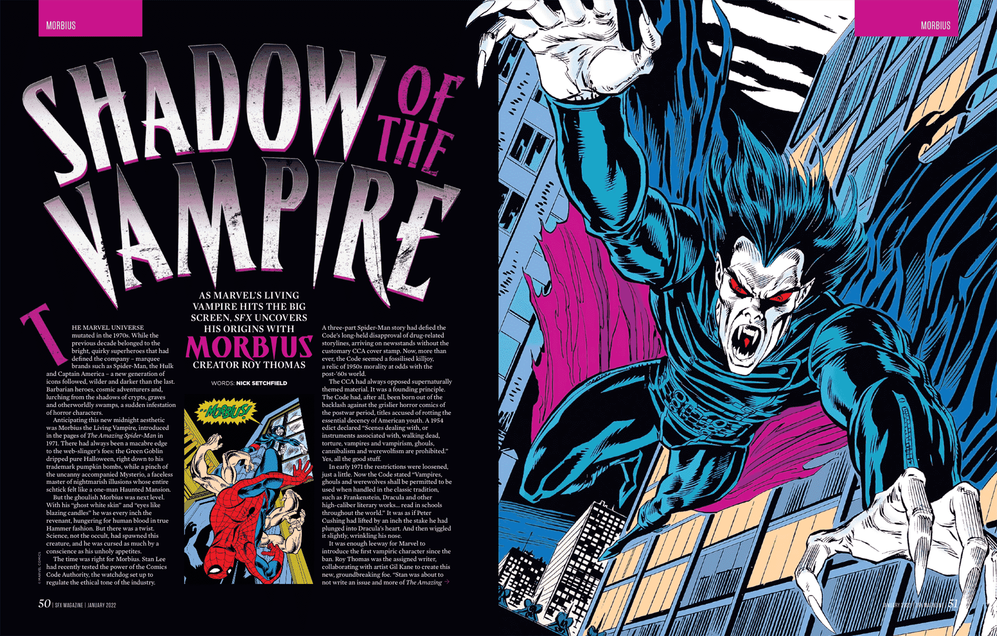 La fonctionnalité Morbius dans le numéro 348 de SFX.