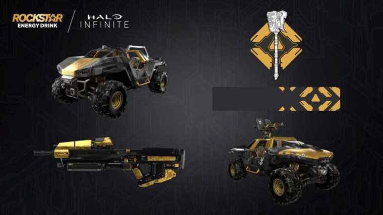 La collaboration de Halo Infinite energy drink apporte des skins de véhicules et d’armes à feu en noir et or