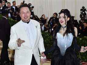 Grimes et Musk arrivent au Met Gala à New York en 2018.