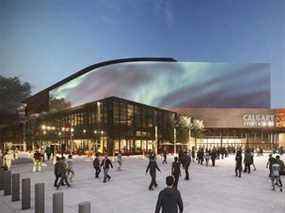 Rendu du projet de Calgary Event Centre, qui remplacera le Saddledome, sorti le 29 octobre 2021.