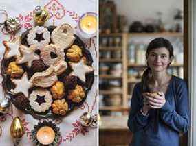 Bethmännchen (dômes d'amande) de l'Avent : des pâtisseries allemandes festives pour célébrer l'arrivée de Noël.  Également sur la photo : Zimtsterne, Springerle, Doppeldecker, Rumkugeln