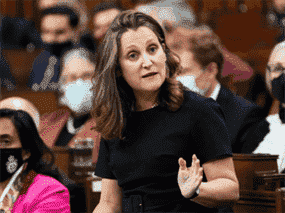 La ministre des Finances Chrystia Freeland.