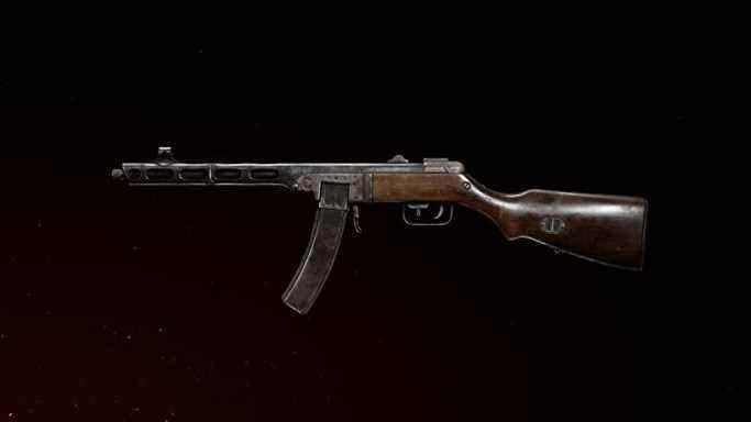 Aperçu de l'arme PPSH-41 sur fond noir dans Call Of Duty: Vanguard