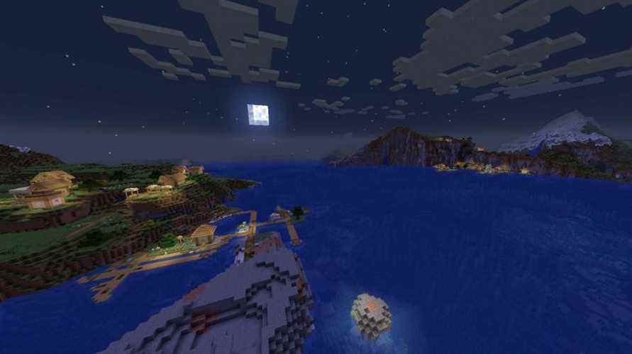 Deux villages Minecraft de l'autre côté de la côte dans Minecraft 