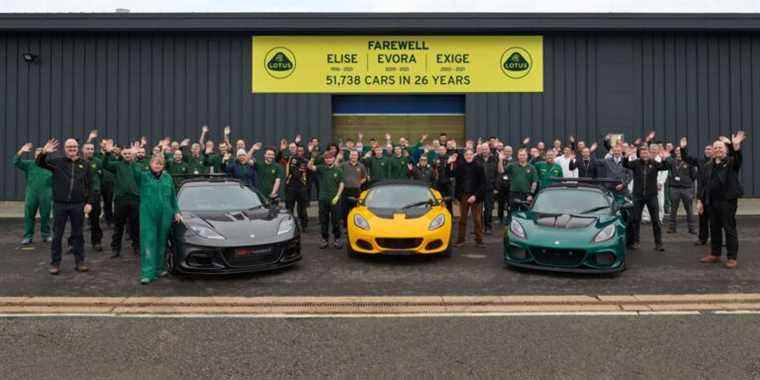 Lotus Elise, Exige et Evora terminent la production en beauté