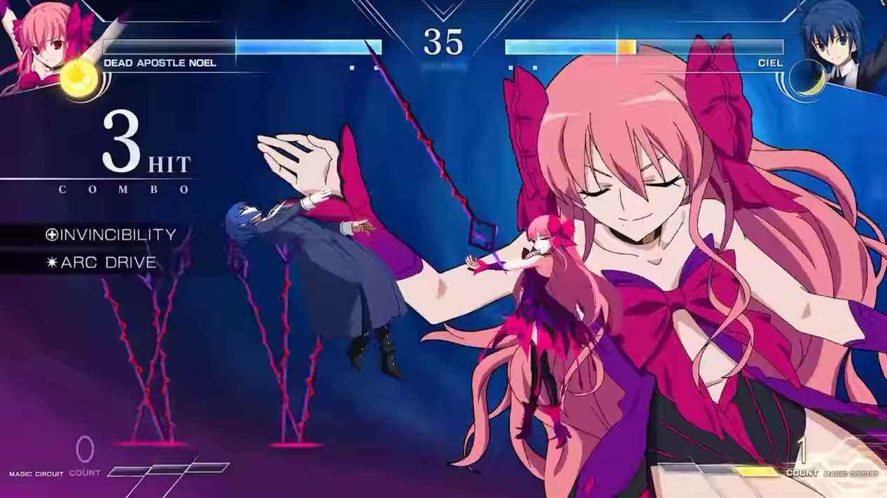 
      Melty Blood: Type Lumina – Gameplay de Dead Apostle Noel contre Ciel    
