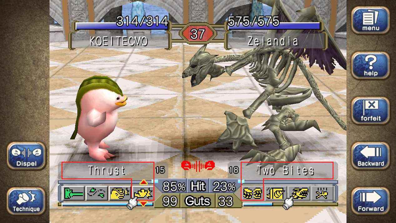 Capture d'écran du tournoi Monster Rancher 1 & 2 DX