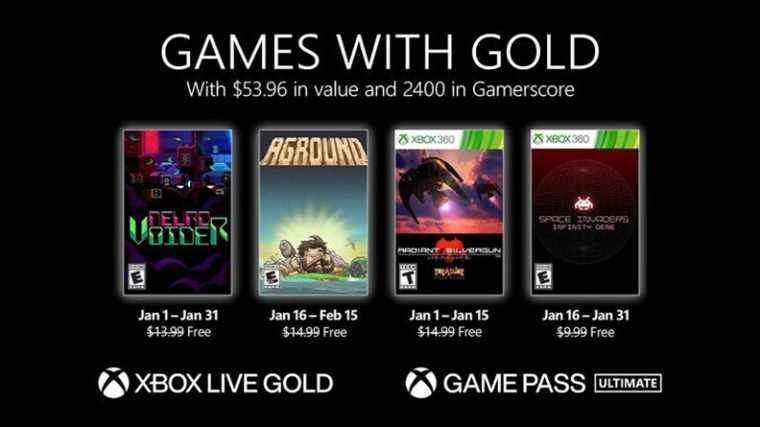 Nouveaux titres annoncés pour Xbox Games with Gold en janvier 2022