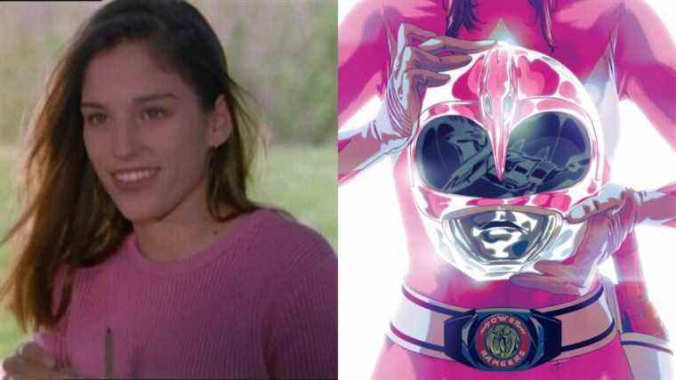 Pink Ranger original écrivant une bande dessinée Power Rangers
