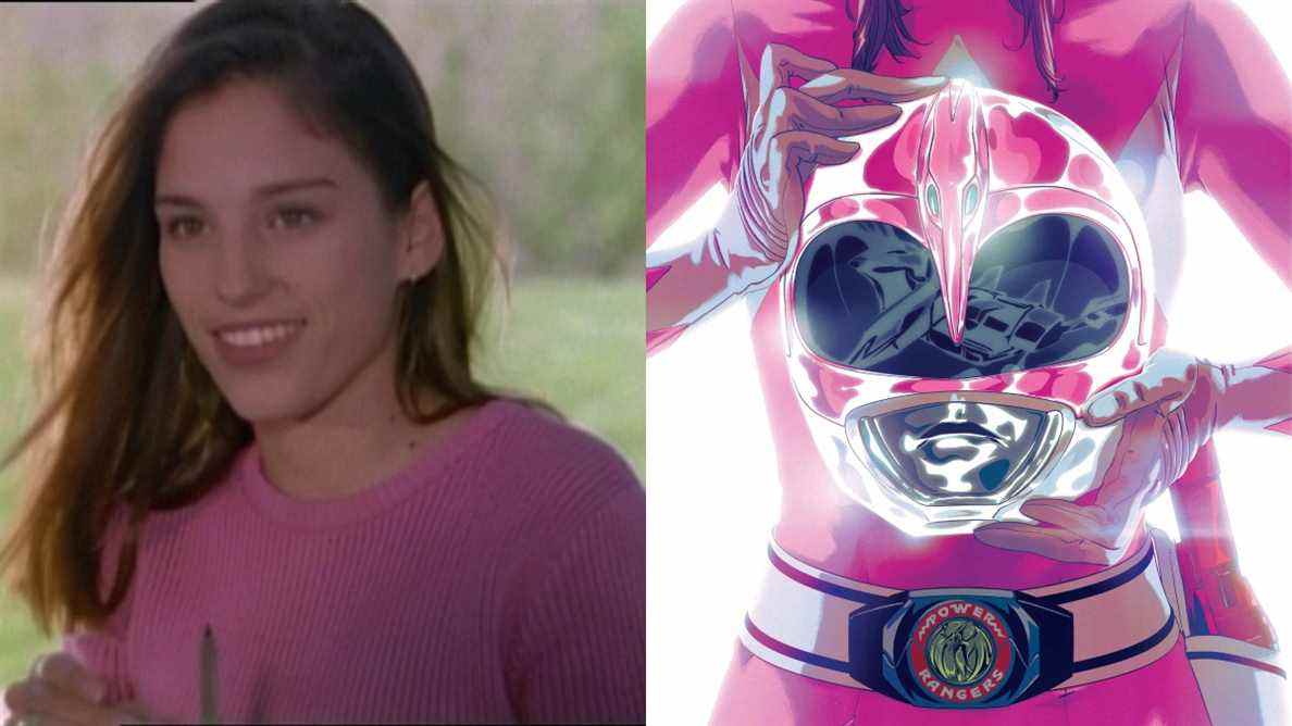 Pink Ranger original écrivant une bande dessinée Power Rangers
