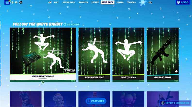 
  Quoi de neuf dans Fortnite aujourd'hui: taquine Neo et Trinity de Matrix

