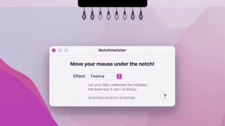 Rendez l’encoche de votre MacBook Pro plus festive avec l’application Notchmeister