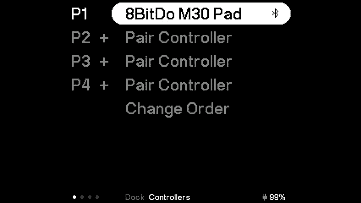 Options d'appairage du contrôleur sur Analogue Pocket