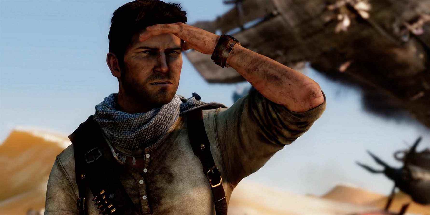 Uncharted Image compare le jeu vidéo Sully et Nathan Drake à leur apparence dans le film
