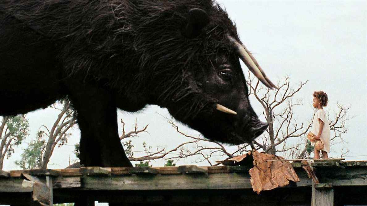 Hushpuppy rencontre l'Auroch dans Beasts of the Southern Wild.