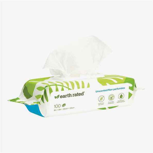 Lingettes pour chien Earth Rated (100 pièces)