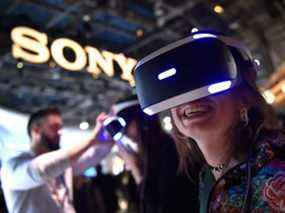 La Playstation VR de Sony sur le stand Sony lors du CES 2018 au Las Vegas Convention Center.