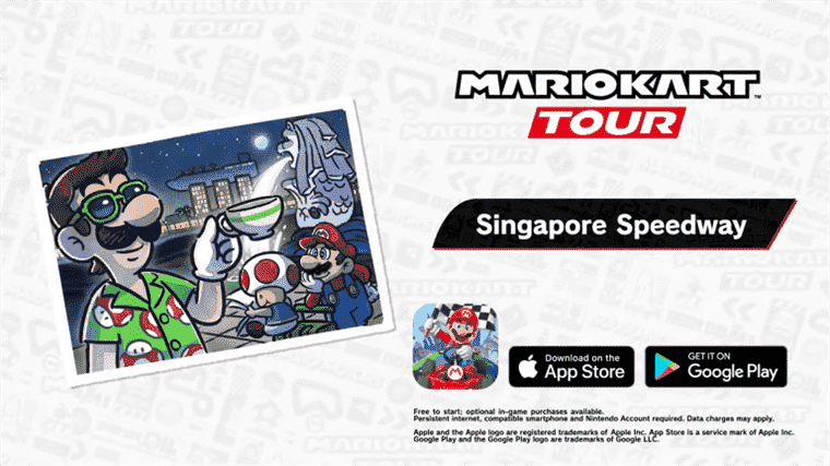 Mario Kart Tour - Nouvelle piste Singapore Speedway et skin exclusif de vacances Luigi annoncés
