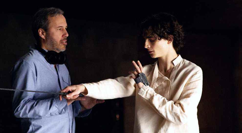 Denis Villeneuve et Timothée Chalamet sur le tournage de 