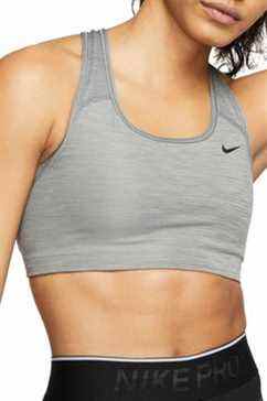 Soutien-gorge de sport à dos nageur Nike Swoosh Dri-FIT (gris fumé)