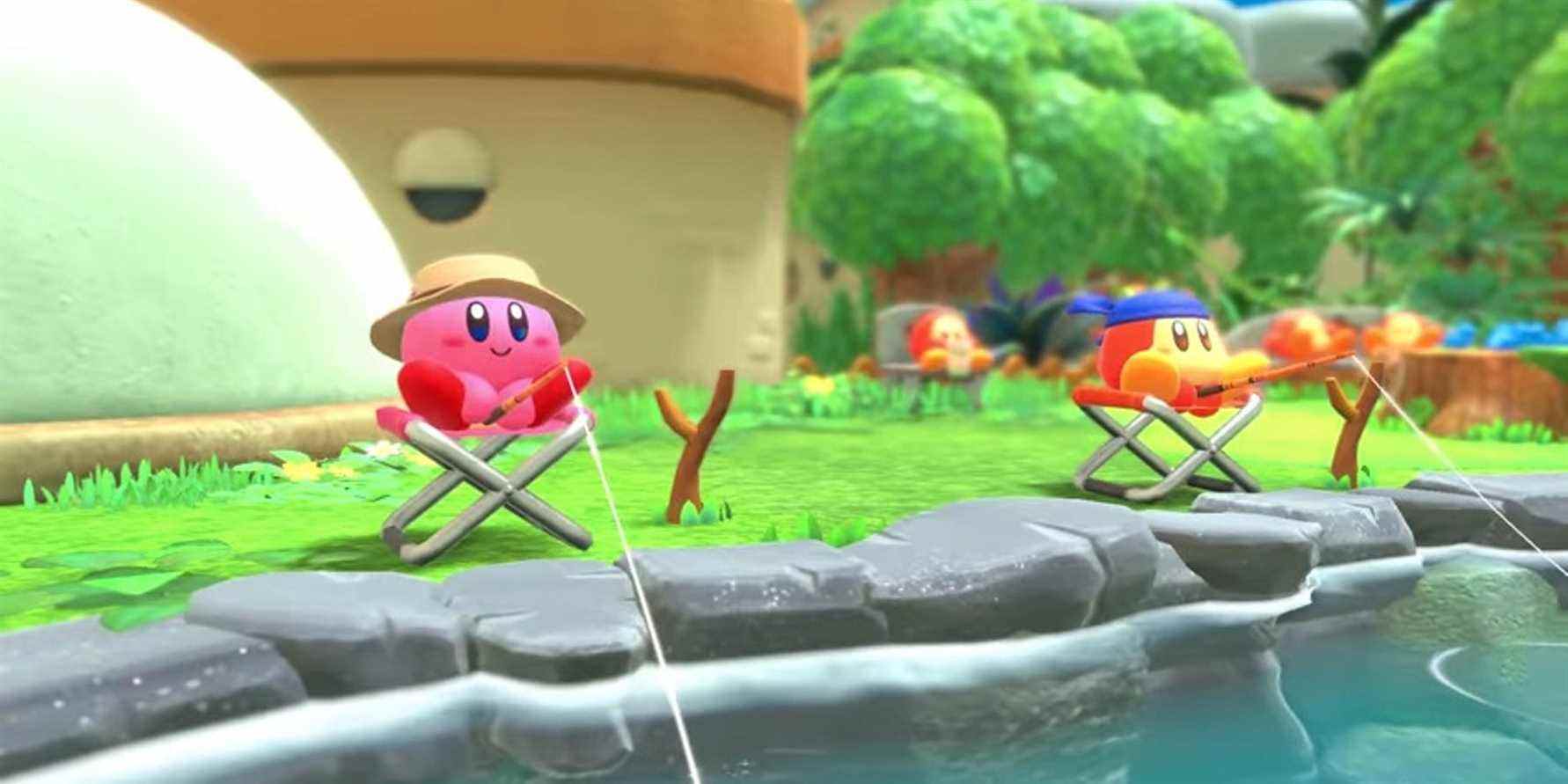 Funny Kirby and the Forgotten Land Edit lui donne de nouveaux amis de pêche
