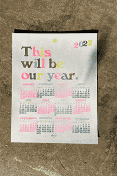 Ash + Chess 2022 Calendrier Risograph Imprimer