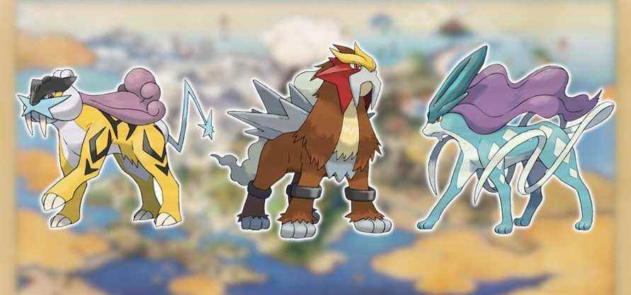 Johto : Raikou, Entei et Suicune