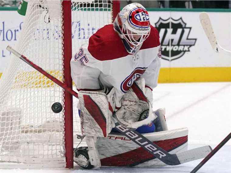 Les 48 arrêts de Sam Montembeault mènent les Canadiens à une rare victoire à Dallas