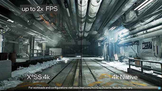 Une capture d'écran d'Intel XeSS fonctionnant dans Unreal Engine.