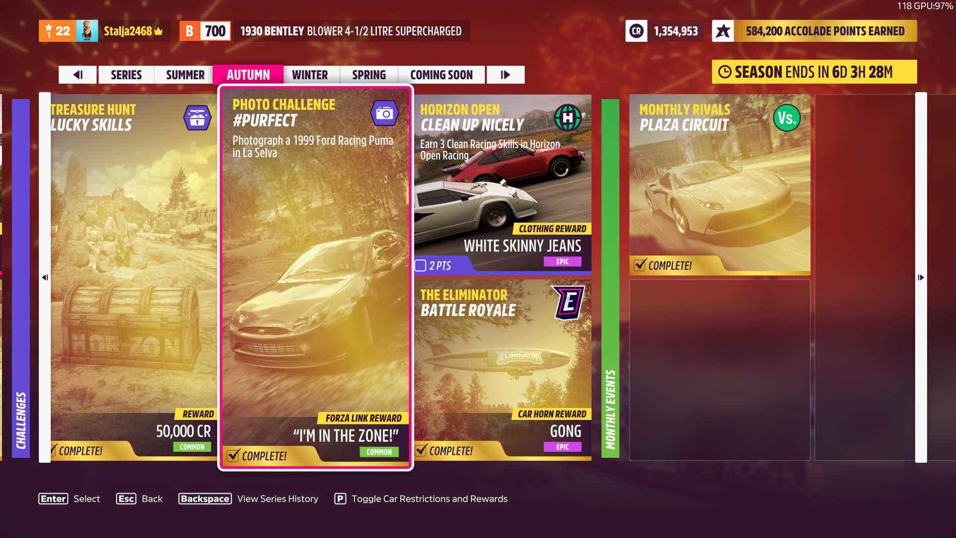 Emplacement du défi photo Forza Horizon 5 La Selva Purfect
