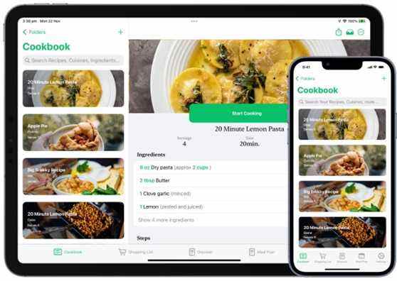 L’application de recettes Pestle vous aide à organiser, planifier et cuisiner les mains libres ou avec des amis sur FaceTime