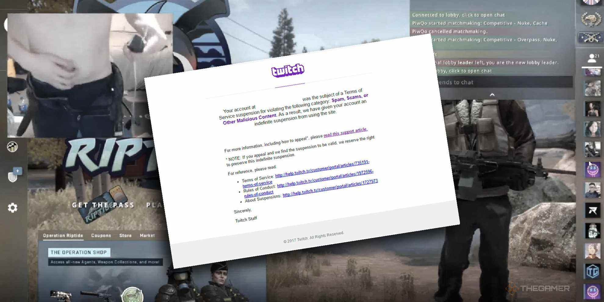 Twitch Streamer rase ses déchets pendant le flux CS:GO
