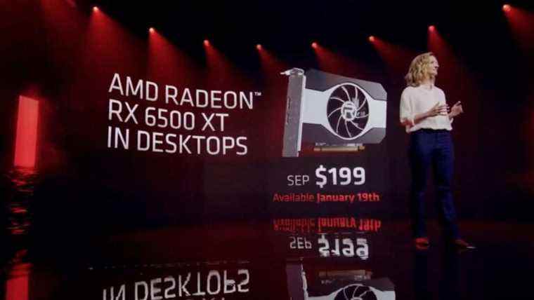 AMD vient d'annoncer la sortie de la carte graphique RX 6500 XT à 199 $ le 19 janvier
