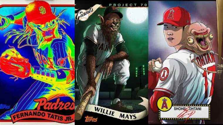 Alex Pardee Topps Baseball Cards : Des joueurs célèbres comme des monstres