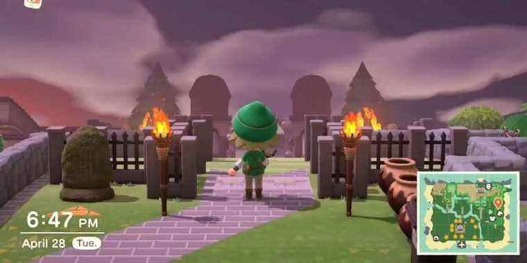 Breath of the Wild Fan recrée le château d'Hyrule en ruine dans Animal Crossing: New Horizons
