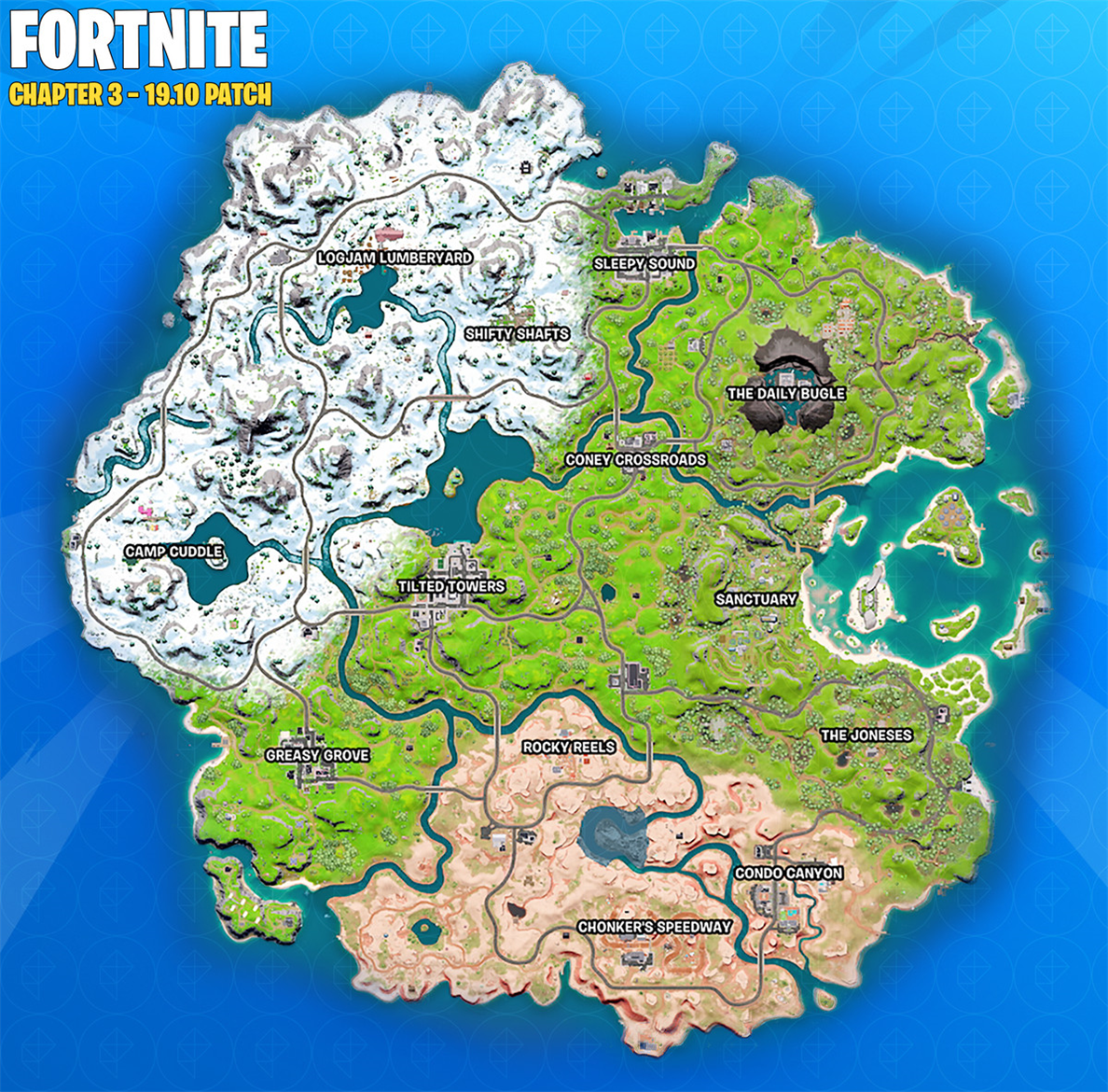 Guide de la carte du chapitre 3 de Fortnite